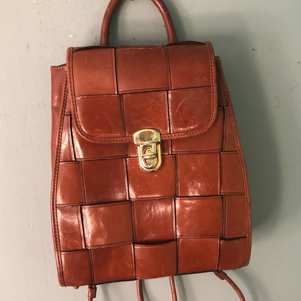 Brown backpack purse